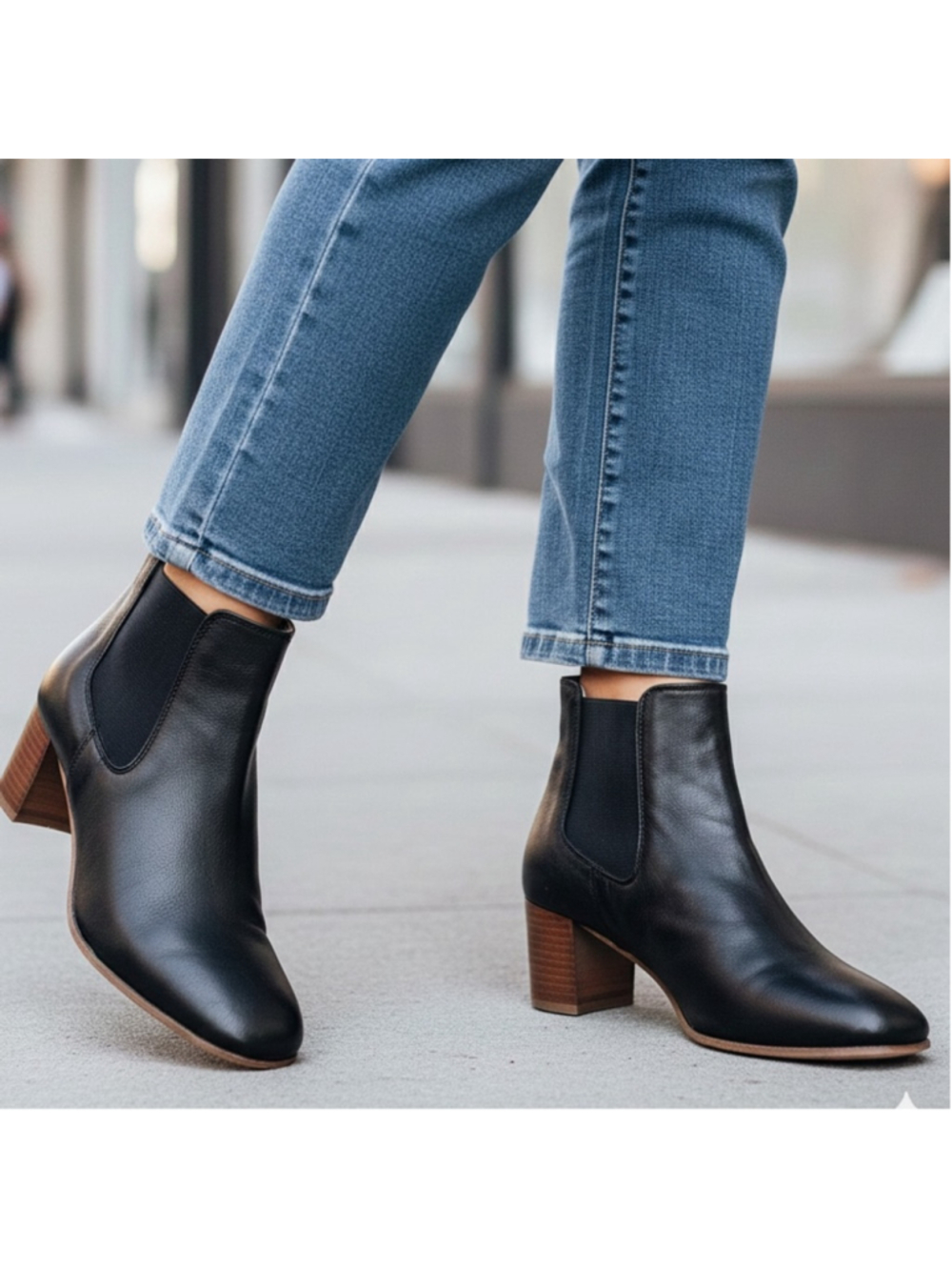 Gidigio Black Leather Block Heel Ankle Boots Size 36 Made in Italy LIKE NEW